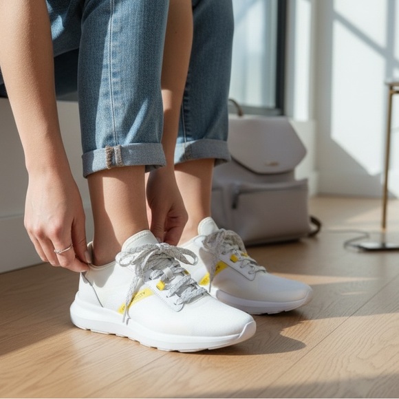 Cole Haan Shoes - Cole Haan White Sneakers with Gray and Yellow Highlights